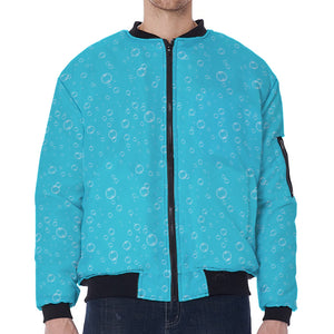 Ocean Bubble Pattern Print Zip Sleeve Bomber Jacket