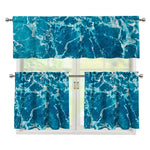 Ocean Surface Print 3 Piece Kitchen Curtains
