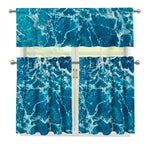 Ocean Surface Print 3 Piece Kitchen Curtains