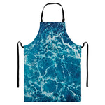 Ocean Surface Print Bib Apron With Pocket