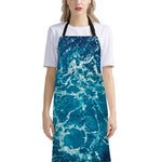 Ocean Surface Print Bib Apron With Pocket