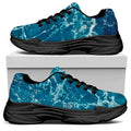 Ocean Surface Print Black Chunky Shoes