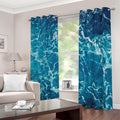 Ocean Surface Print Dimout Grommet Curtains