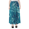 Ocean Surface Print Chiffon Maxi Skirt