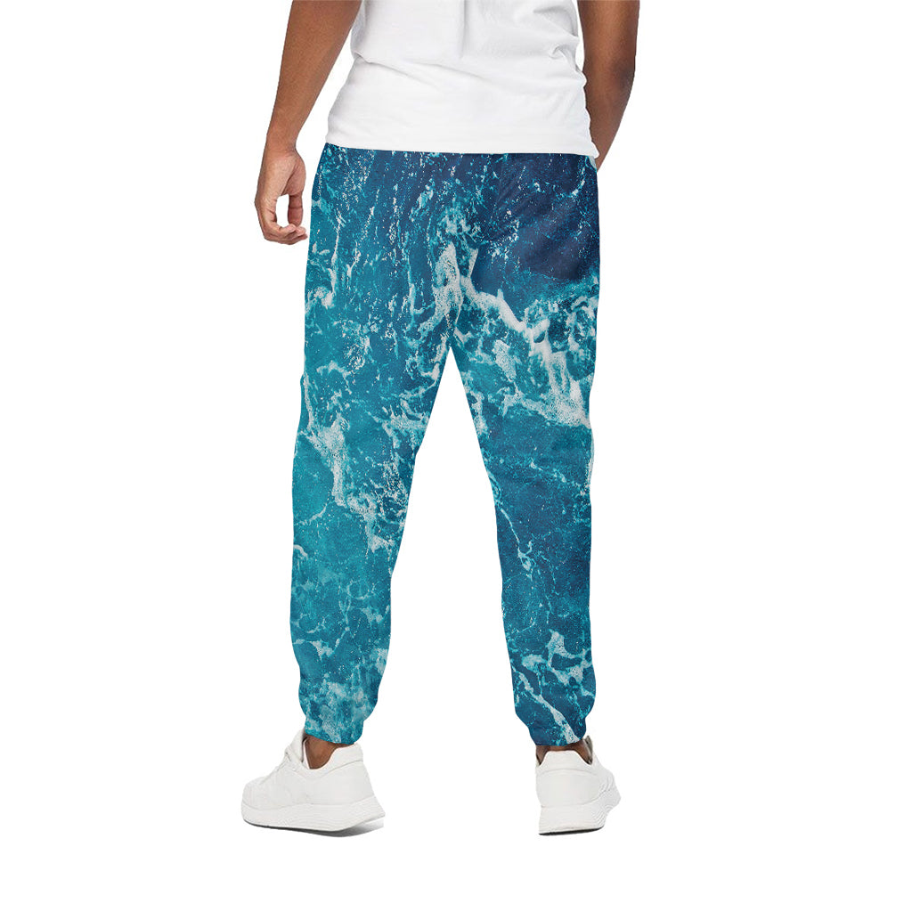 Ocean Surface Print Cotton Pants