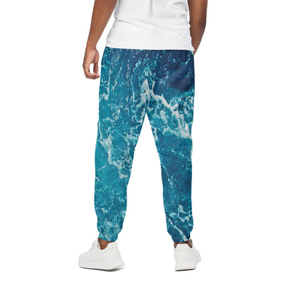 Ocean Surface Print Cotton Pants