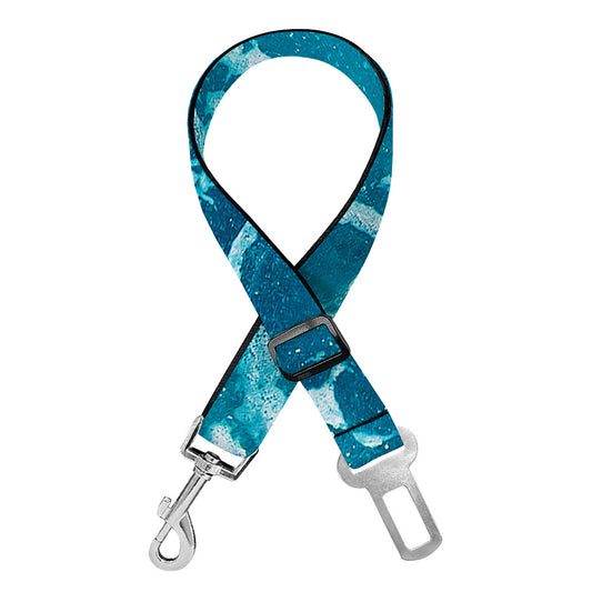 Ocean Surface Print Dog Seat Belt