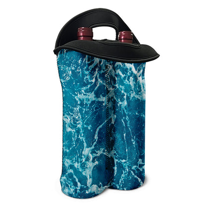 Ocean Surface Print Double Neoprene Wine Tote