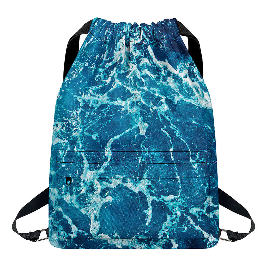 Ocean Surface Print Drawstring Backpack