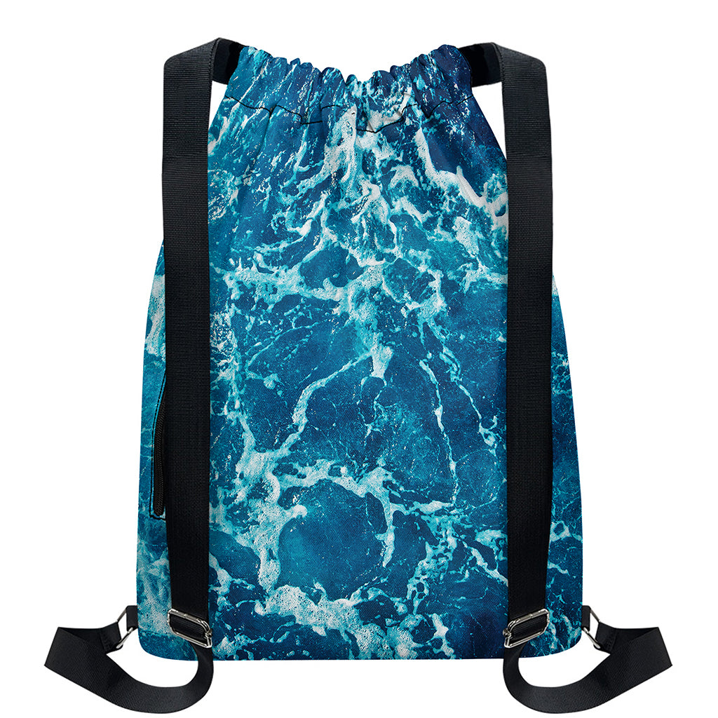 Ocean Surface Print Drawstring Backpack
