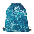 Ocean Surface Print Drawstring Bag