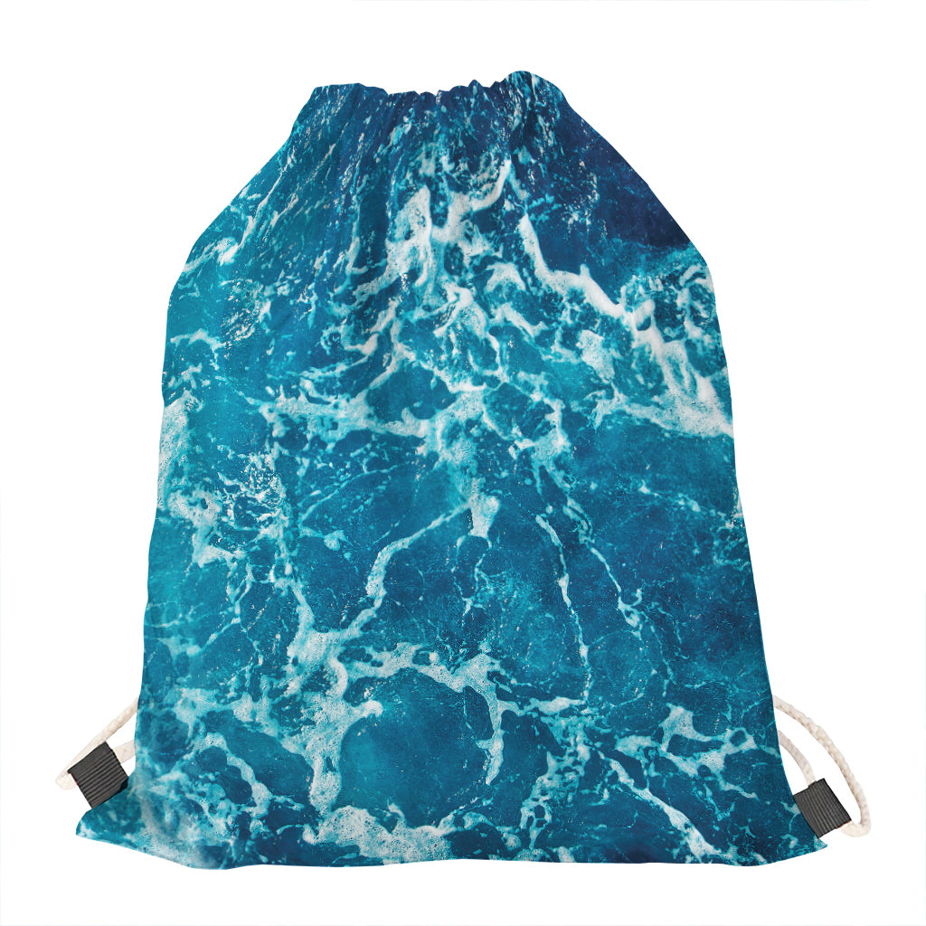 Ocean Surface Print Drawstring Bag