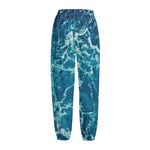 Ocean Surface Print Fleece Lined Knit Pants