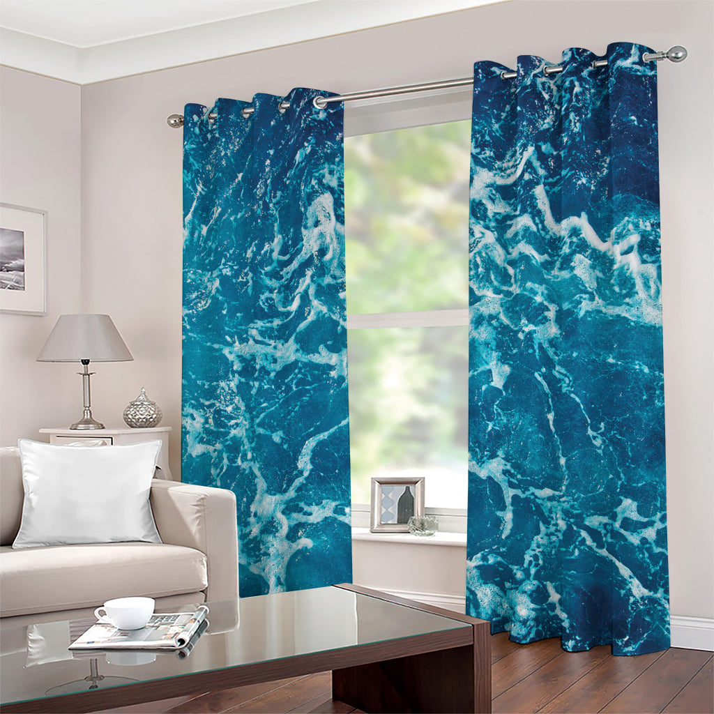 Ocean Surface Print Grommet Curtains