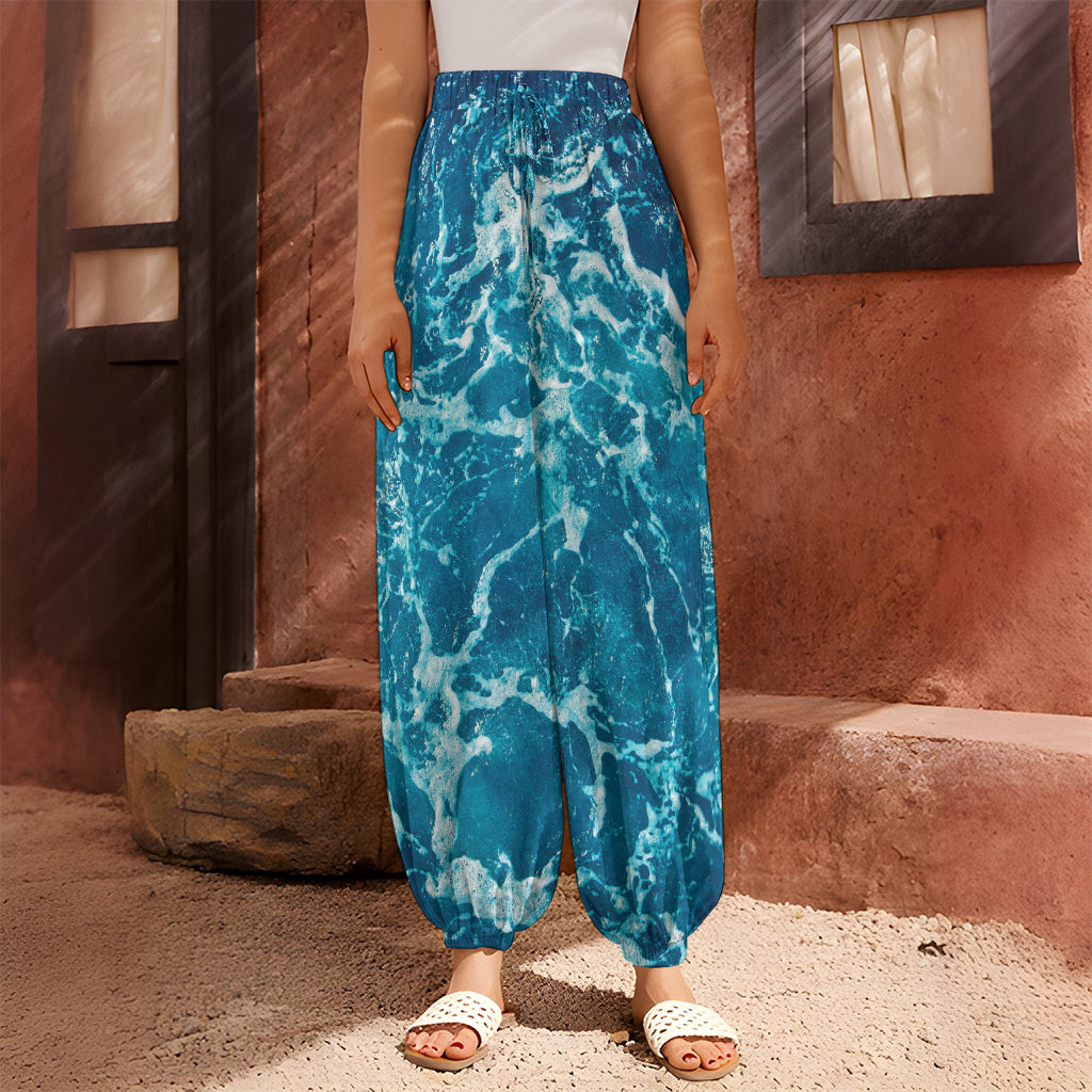 Ocean Surface Print Harem Pants