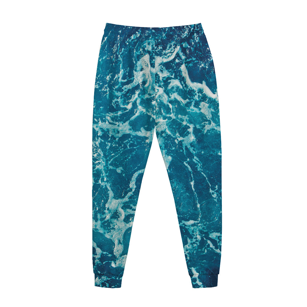 Ocean Surface Print Jogger Pants