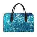 Ocean Surface Print Leather Duffel Bag