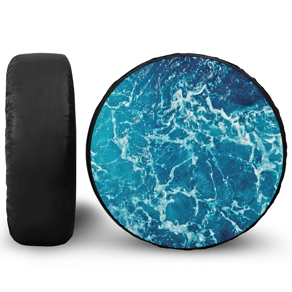 Ocean Surface Print Leather Spare Tire Cover