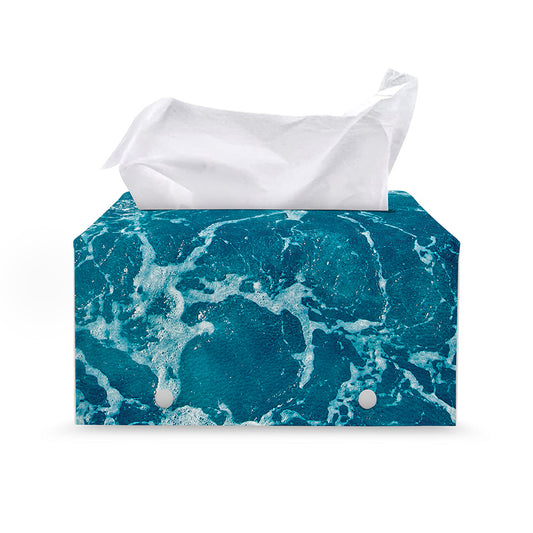 Ocean Surface Print Leather Tissue Box Cover
