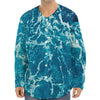 Ocean Surface Print Long Sleeve Baseball Jersey