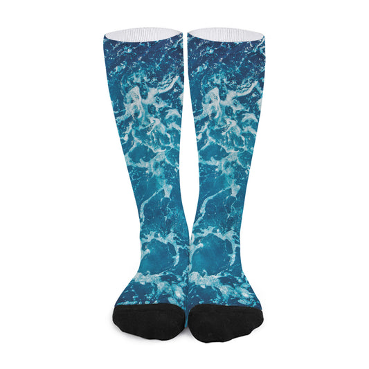 Ocean Surface Print Long Socks