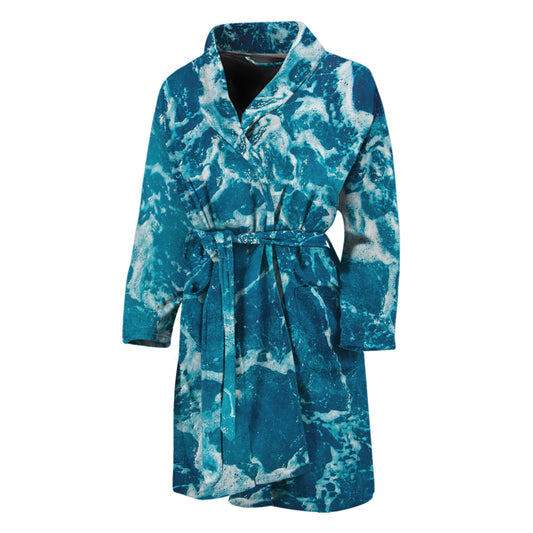 Ocean Surface Print Men's Bathrobe