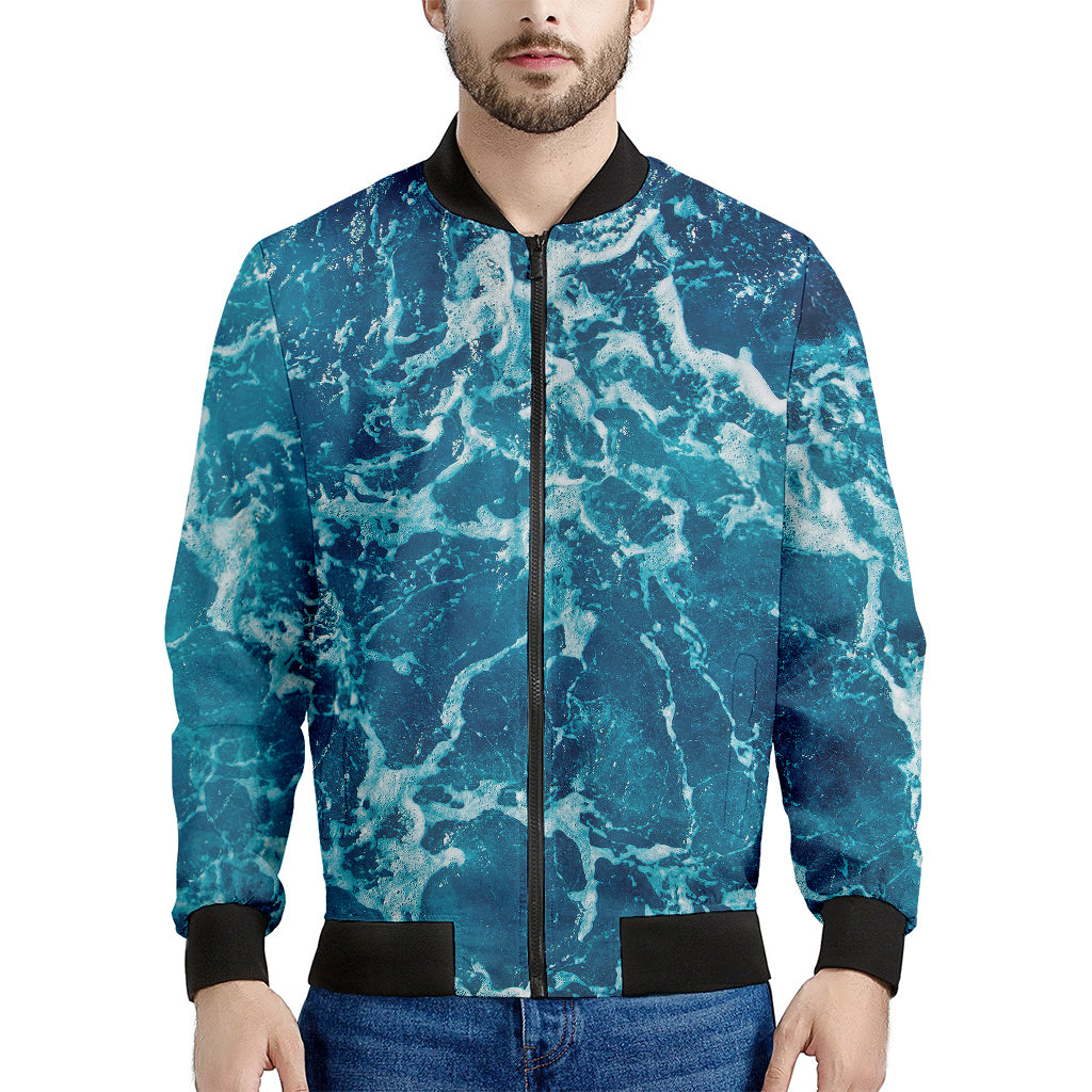 Ocean Surface Print Men's Bomber Jacket