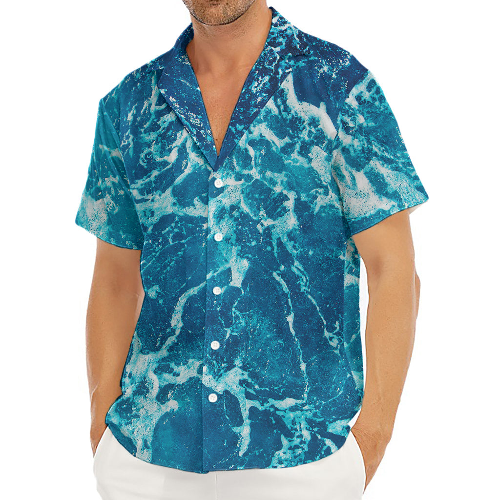 Ocean Surface Print Men's Deep V-Neck Shirt