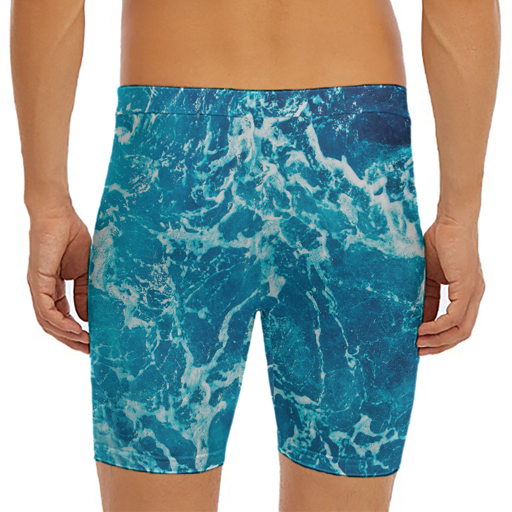 Ocean Surface Print Men's Long Boxer Briefs