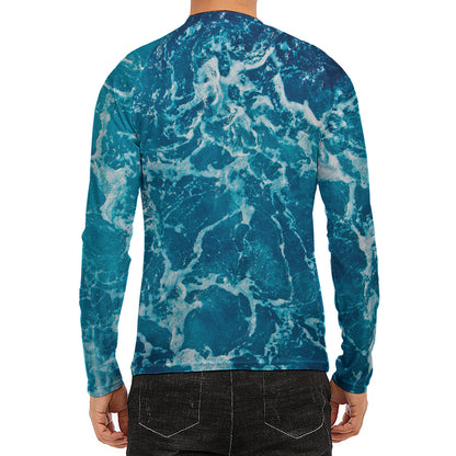 Ocean Surface Print Men's Long Sleeve Rash Guard