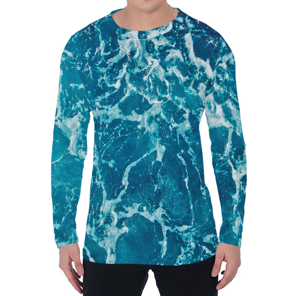 Ocean Surface Print Men's Long Sleeve T-Shirt