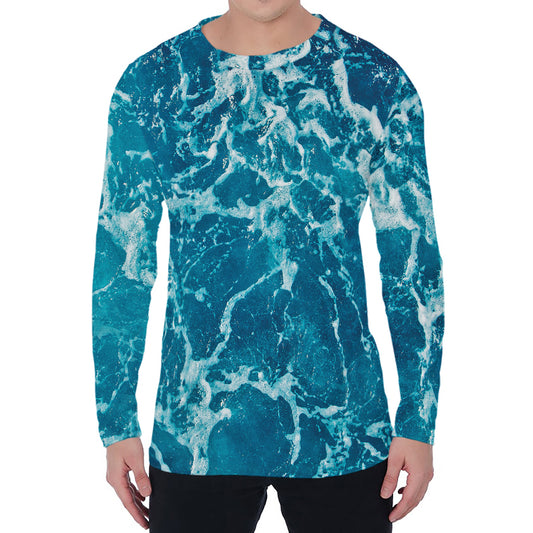 Ocean Surface Print Men's Long Sleeve T-Shirt