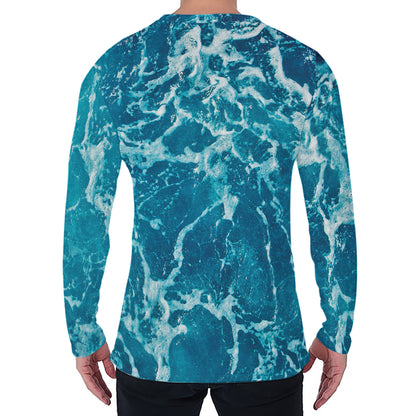 Ocean Surface Print Men's Long Sleeve T-Shirt