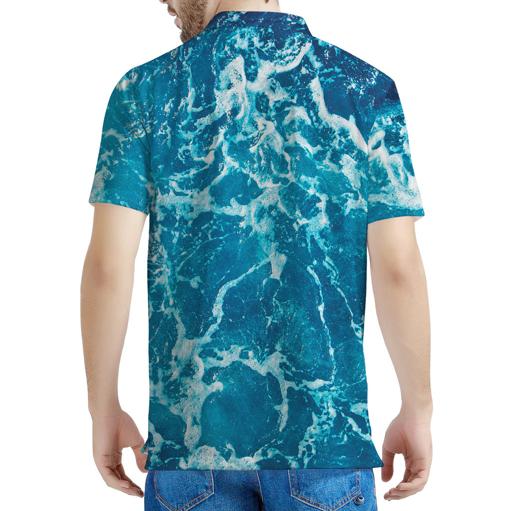 Ocean Surface Print Men's Polo Shirt