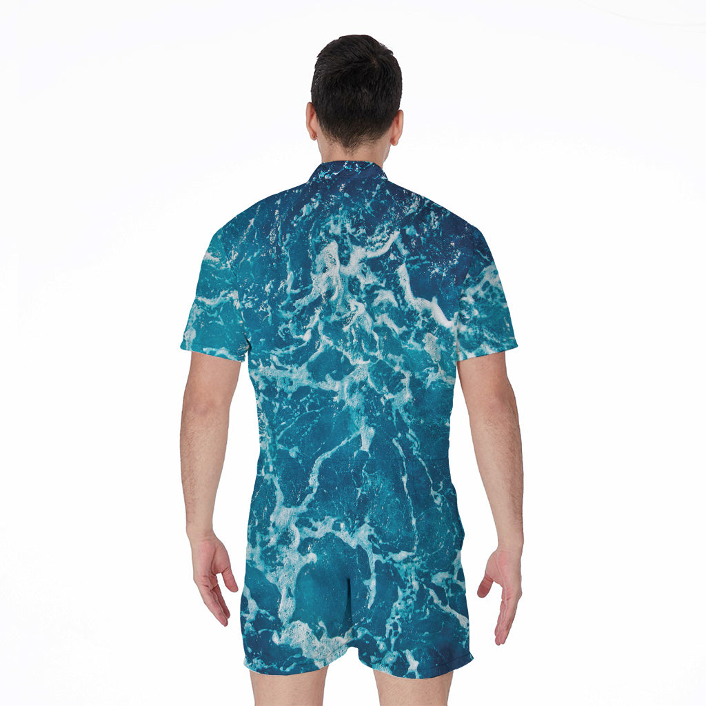 Ocean Surface Print Men's Rompers