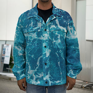 Ocean Surface Print Men's Shirt Jacket