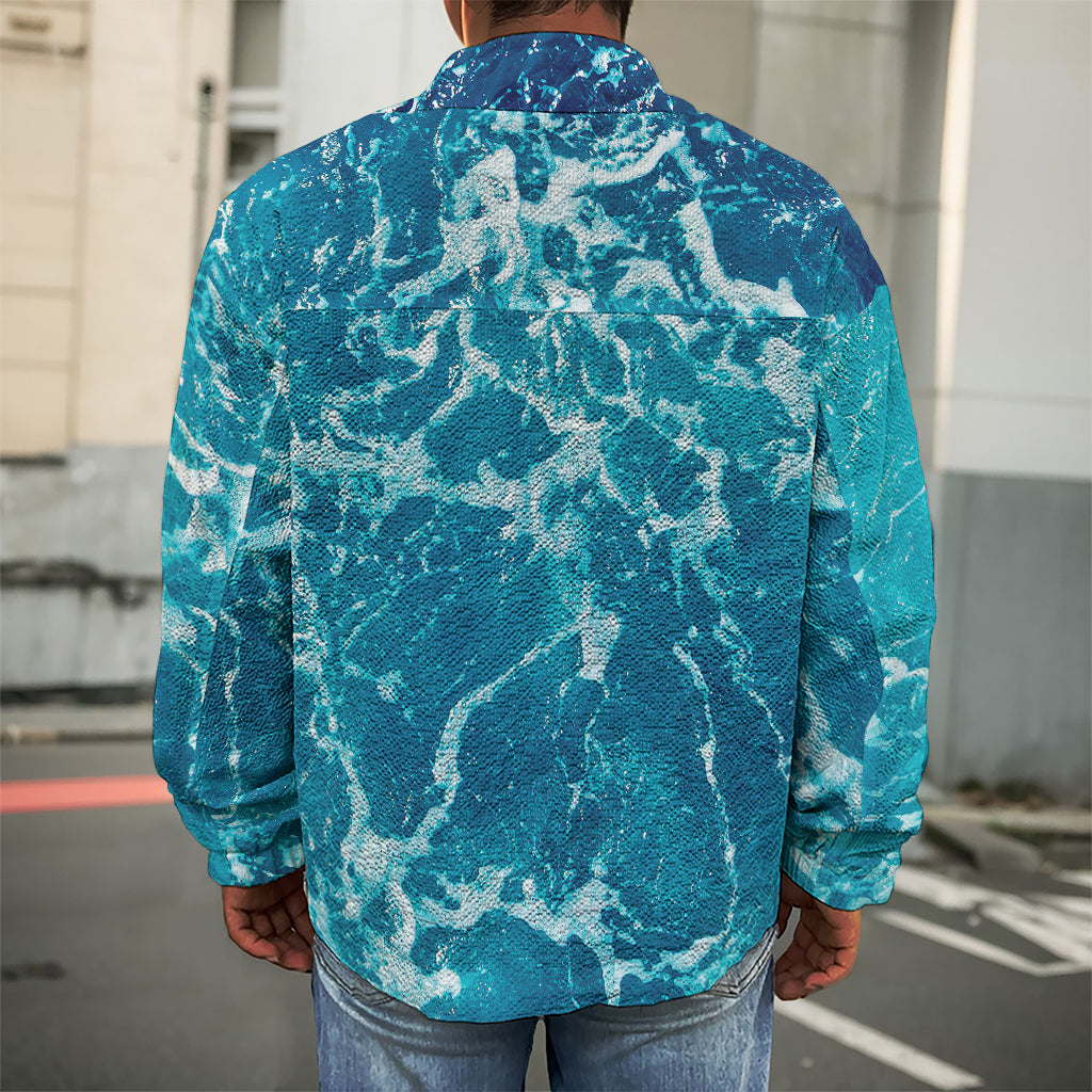 Ocean Surface Print Men's Shirt Jacket