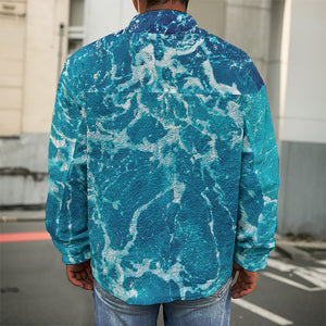 Ocean Surface Print Men's Shirt Jacket