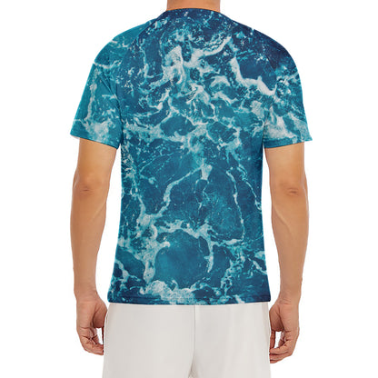 Ocean Surface Print Men's Short Sleeve Rash Guard