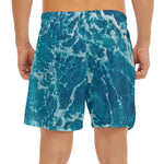 Ocean Surface Print Men's Split Running Shorts