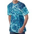 Ocean Surface Print Men's Velvet T-Shirt