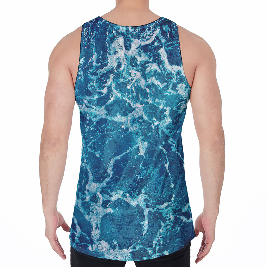 Ocean Surface Print Men's Velvet Tank Top