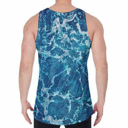 Ocean Surface Print Men's Velvet Tank Top