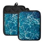 Ocean Surface Print Pot Holders With Pocket