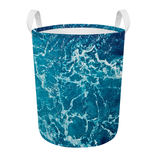 Ocean Surface Print Round Laundry Basket