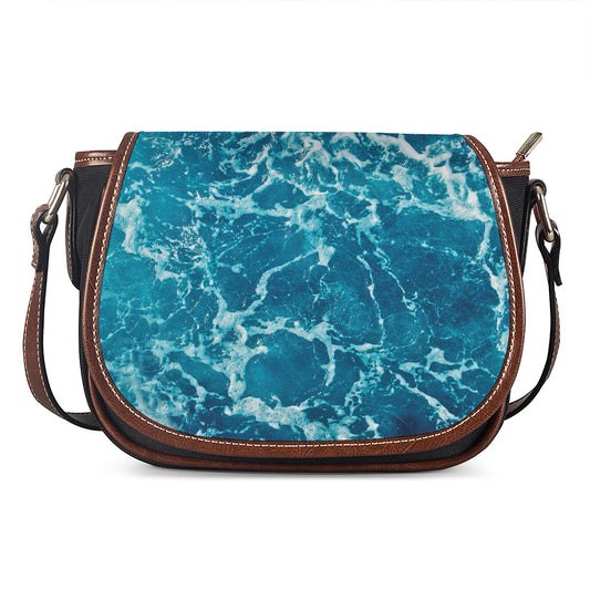 Ocean Surface Print Saddle Bag