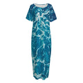 Ocean Surface Print Short Sleeve Long Nightdress
