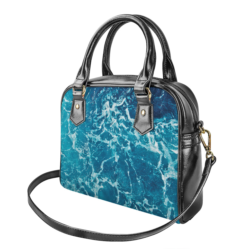 Ocean Surface Print Shoulder Handbag