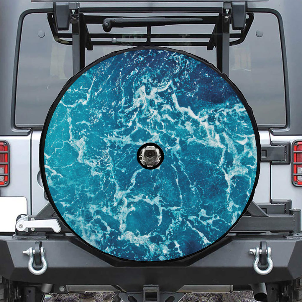 Ocean Surface Print Tire Cover With Camera Hole