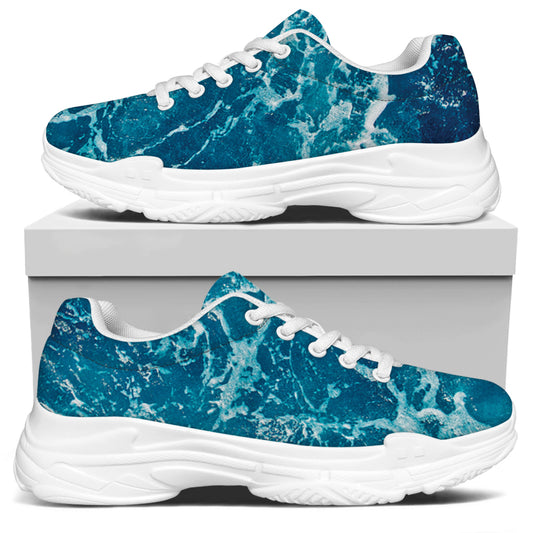 Ocean Surface Print White Chunky Shoes